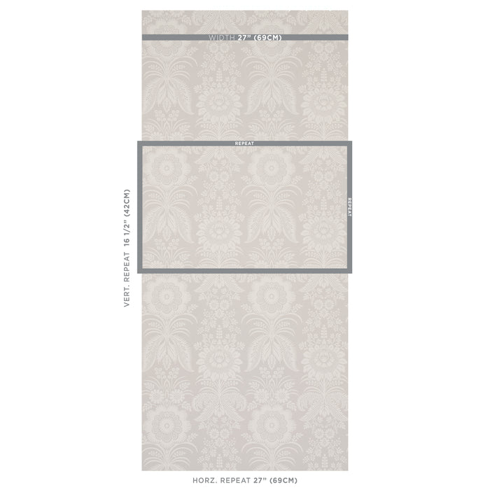 Schumacher Greta Grey Wallpaper 5012721