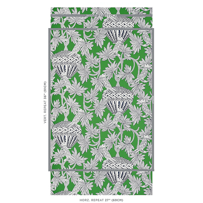 Schumacher Santarem Green Wallpaper 5012821