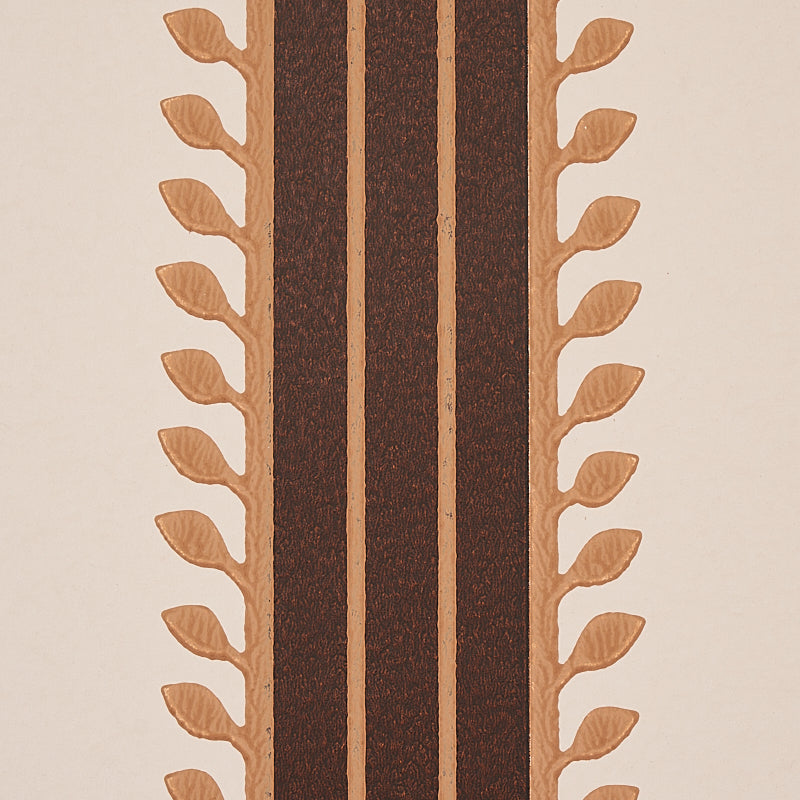 Schumacher Etruscan Stripe Brown Wallpaper 5012850