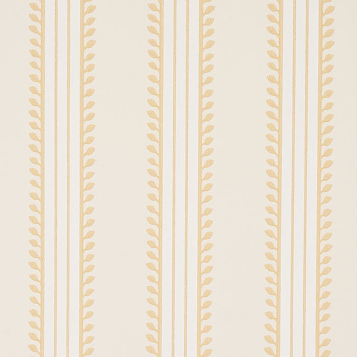 Schumacher Etruscan Stripe Ivory & Ochre Wallpaper 5012851