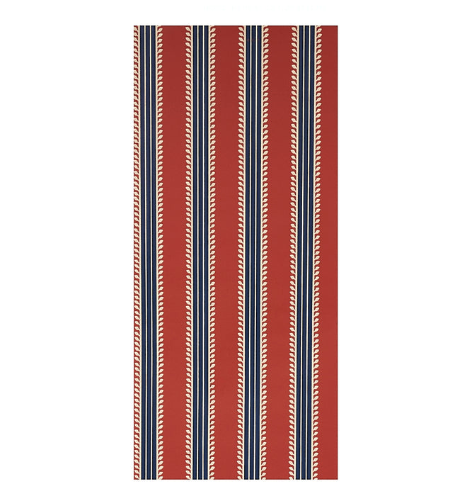 Schumacher Etruscan Stripe Red & Blue Wallpaper 5012852