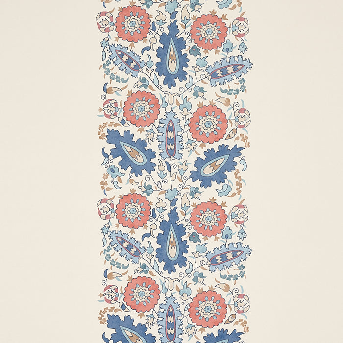 Schumacher Anatolia Blue & Red Wallpaper 5012870