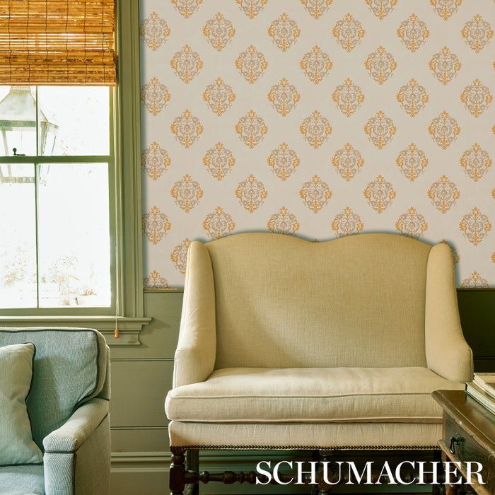 Schumacher Constantine Natural & Ocher Wallpaper 5012880