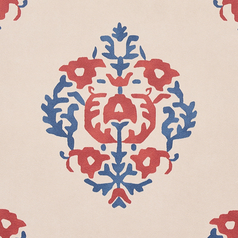 Schumacher Constantine Red & Blue Wallpaper 5012882