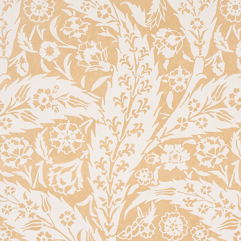 Schumacher Saz Paisley Ochre Wallpaper 5012900