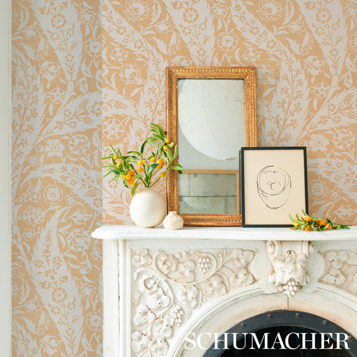 Schumacher Saz Paisley Ochre Wallpaper 5012900