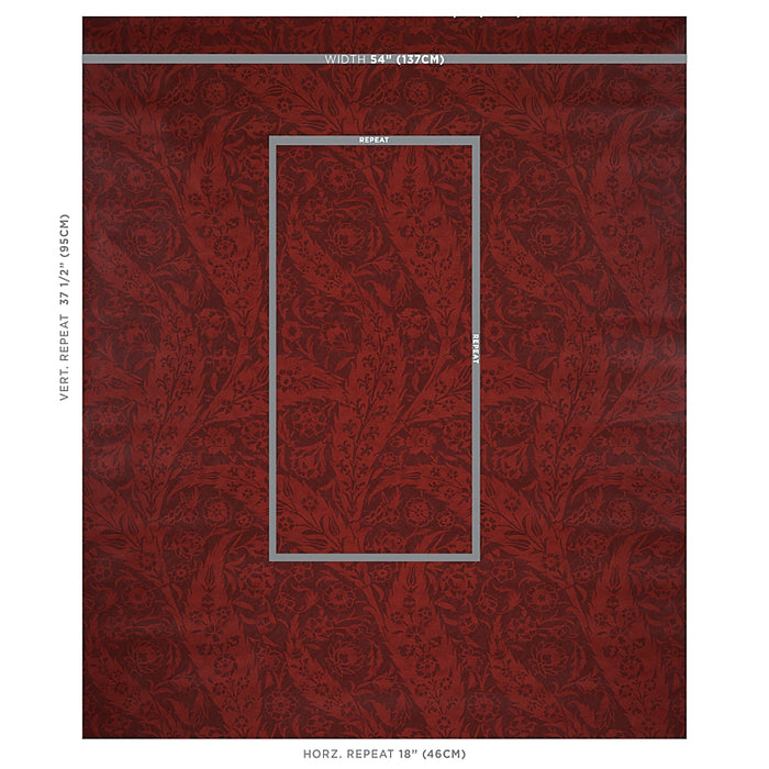 Schumacher Saz Paisley Burgundy Wallpaper 5012902