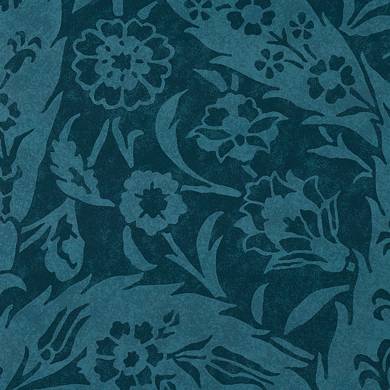 Schumacher Saz Paisley Peacock Wallpaper 5012903