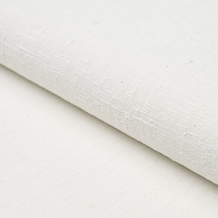 Schumacher Linen Bark White Wallpaper 5012960