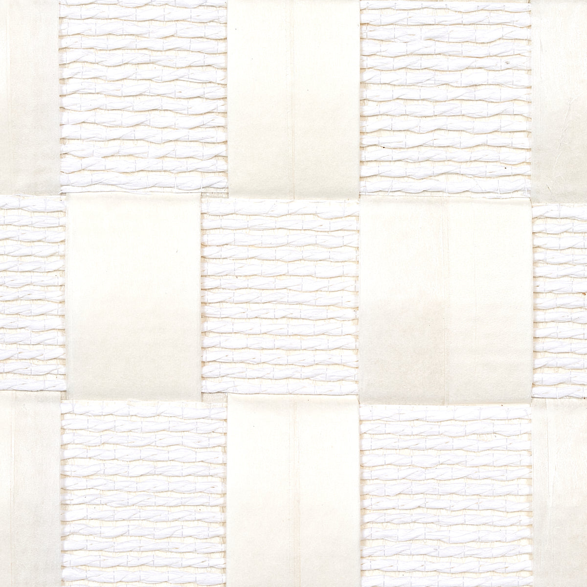 Schumacher Textured Check White Wallpaper 5012970