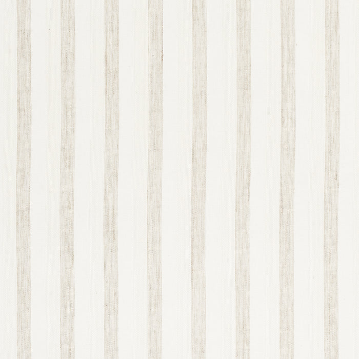 Schumacher Textured Linen Stripe White Wallpaper 5013020