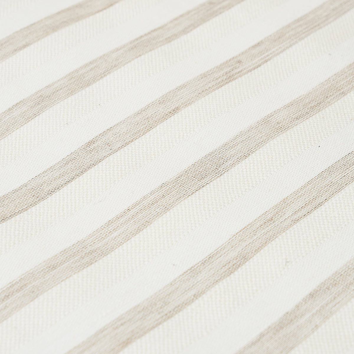 Schumacher Textured Linen Stripe White Wallpaper 5013020