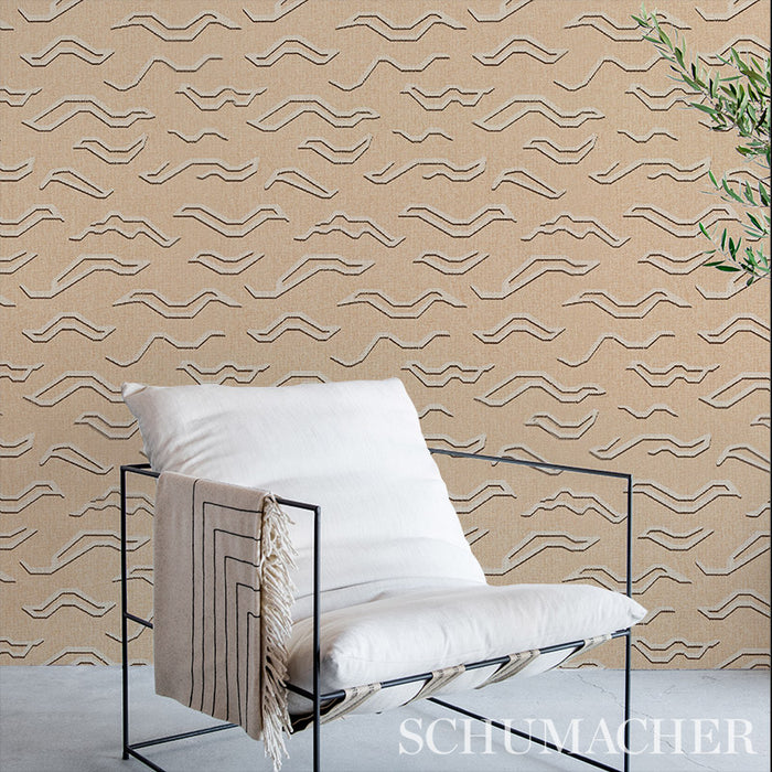 Schumacher Kata Paperweave Oatmeal Wallpaper 5013110