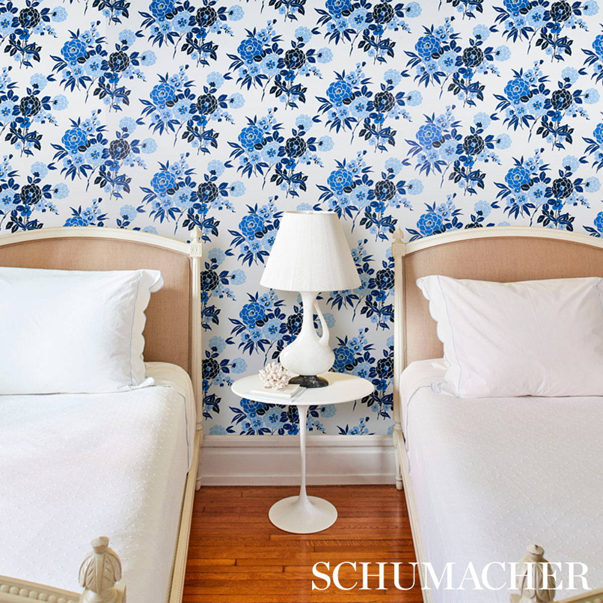 Schumacher Valentina Floral Blues Wallpaper 5013130