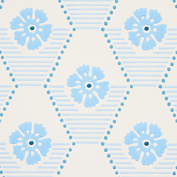 Schumacher Hive Bloom Blues Wallpaper 5013161