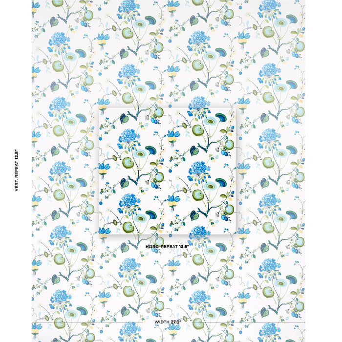 Schumacher Vasily Green & Blue Wallpaper 5013210