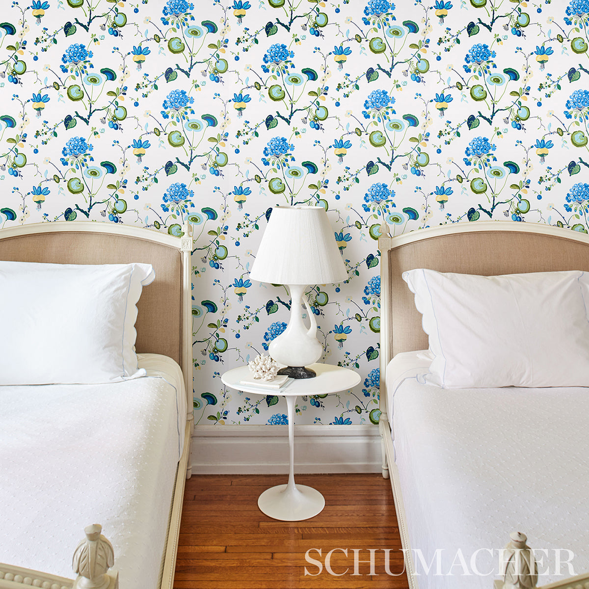 Schumacher Vasily Green & Blue Wallpaper 5013210