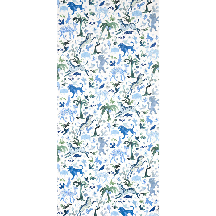 Schumacher Beasts Blue And Green Wallpaper 5013531