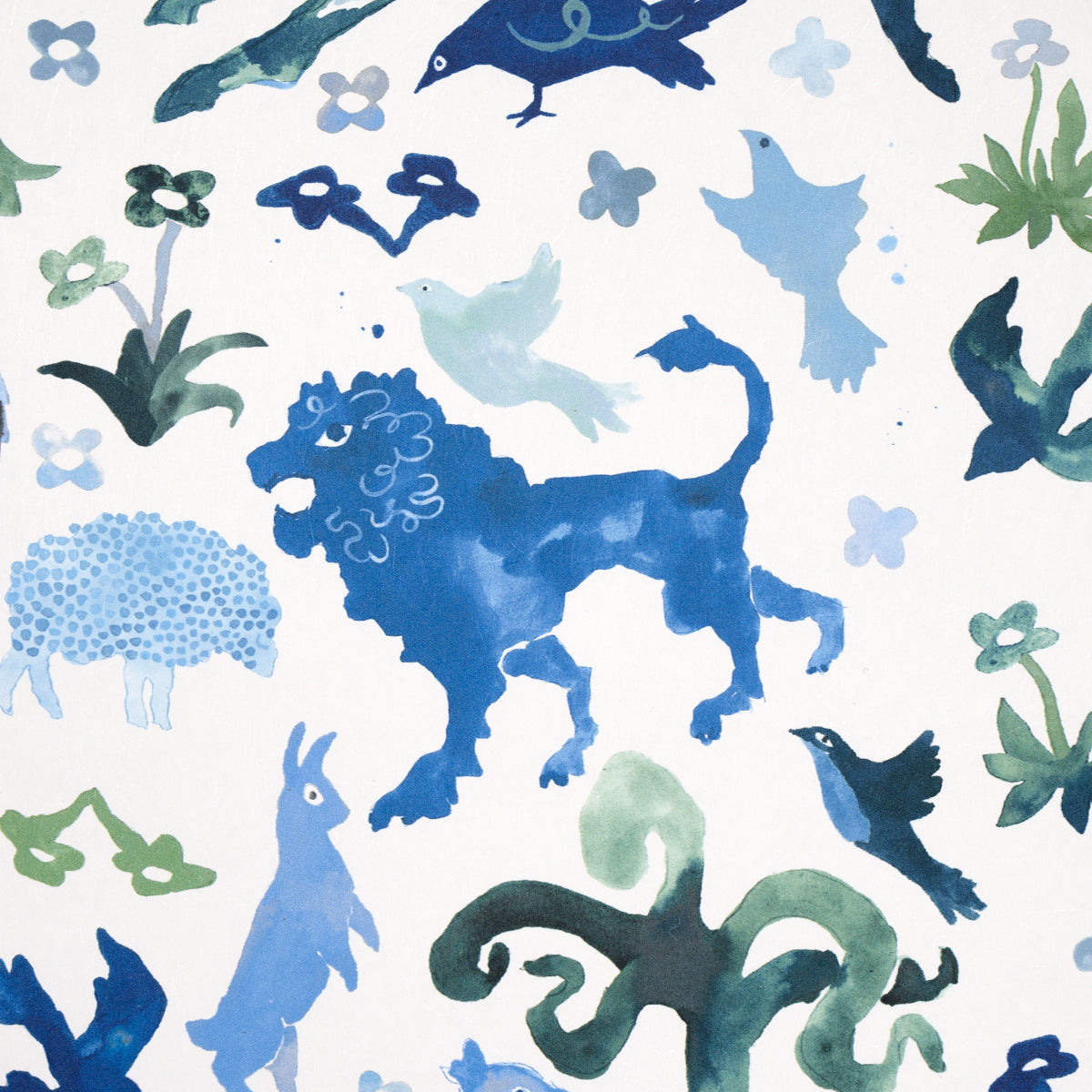 Schumacher Beasts Blue And Green Wallpaper 5013531