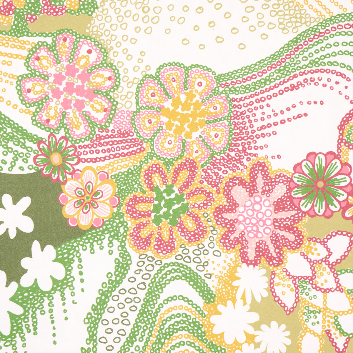 Schumacher Daisy Chain Green And Pink Wallpaper 5013551