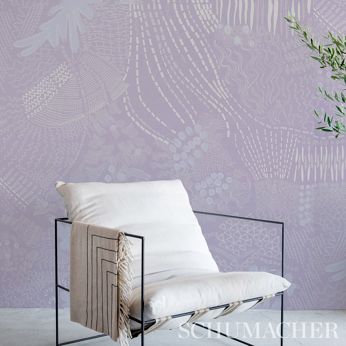 Schumacher Haven Lilac Wallpaper 5013562