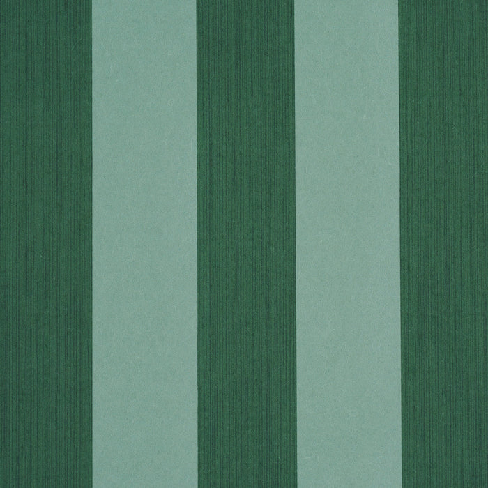 Schumacher Edwin Stripe Wide Dark Green Wallpaper 5013624