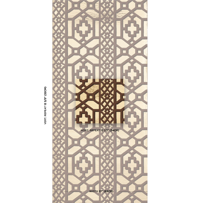 Schumacher Zanzibar Trellis Mylar Gold Mylar Wallpaper 5013640