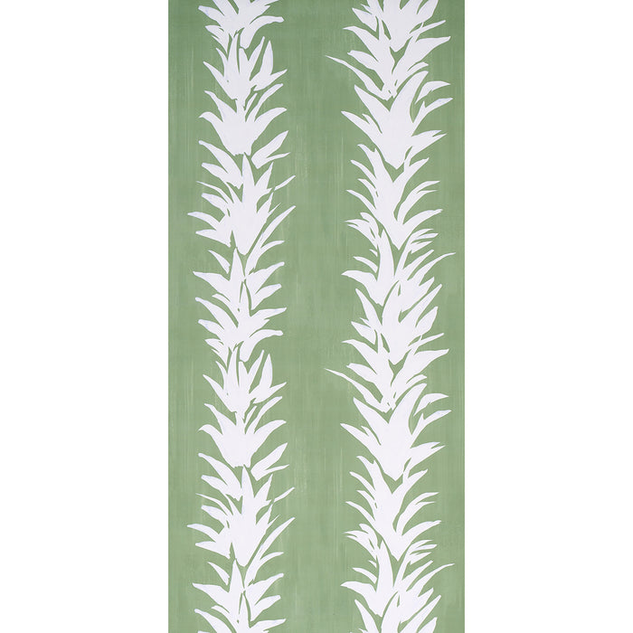 Schumacher White Lotus Soft Green Wallpaper 5013660