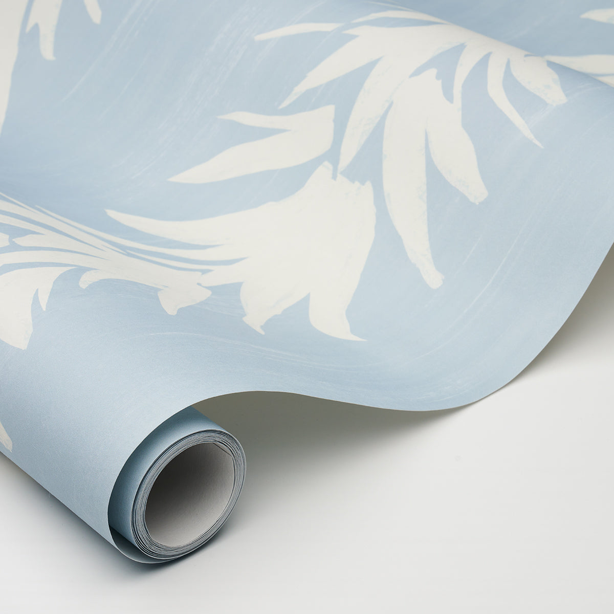 Schumacher White Lotus Soft Blue Wallpaper 5013664