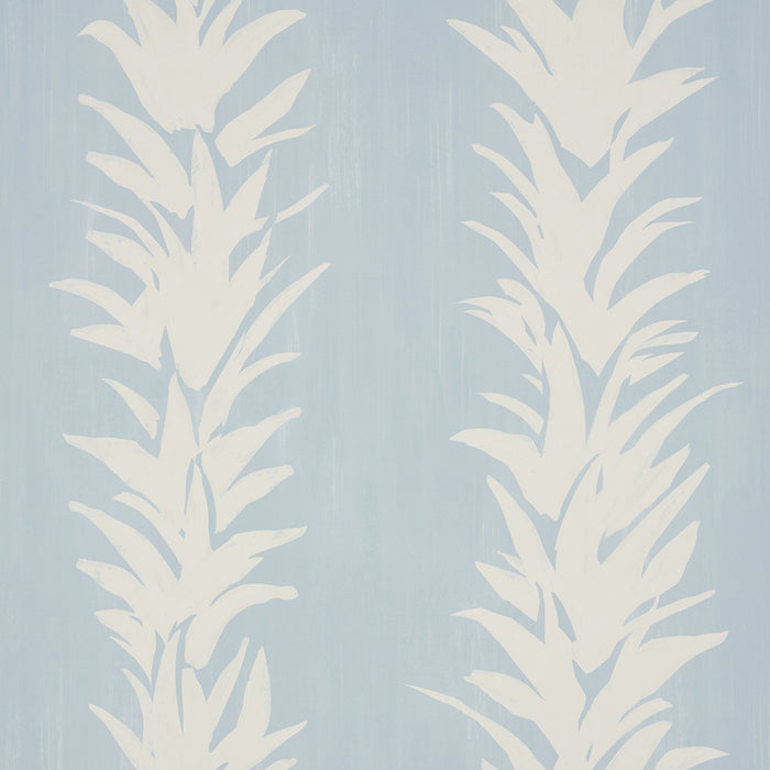 Schumacher White Lotus Soft Blue Wallpaper 5013664