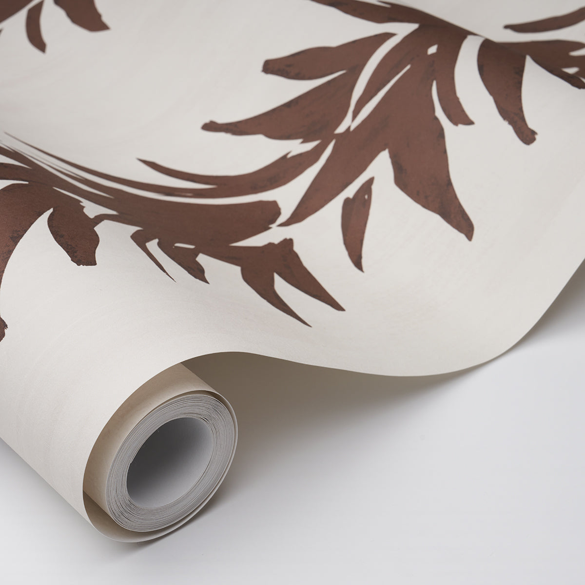 Schumacher White Lotus Cocoa Wallpaper 5013665