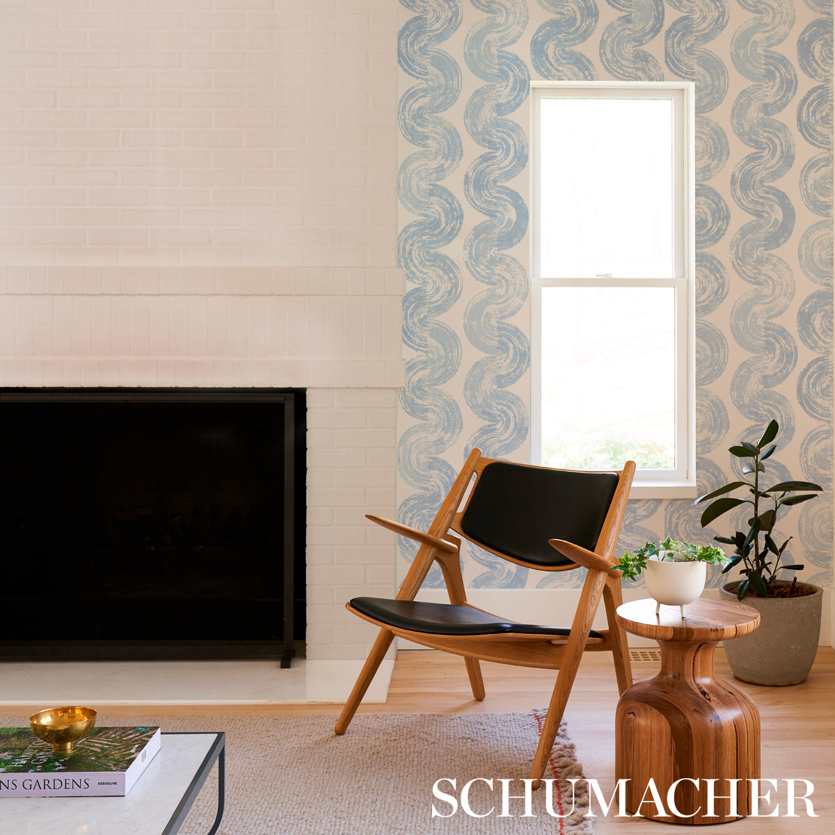 Schumacher 1975 Soft Blue Wallpaper 5013671