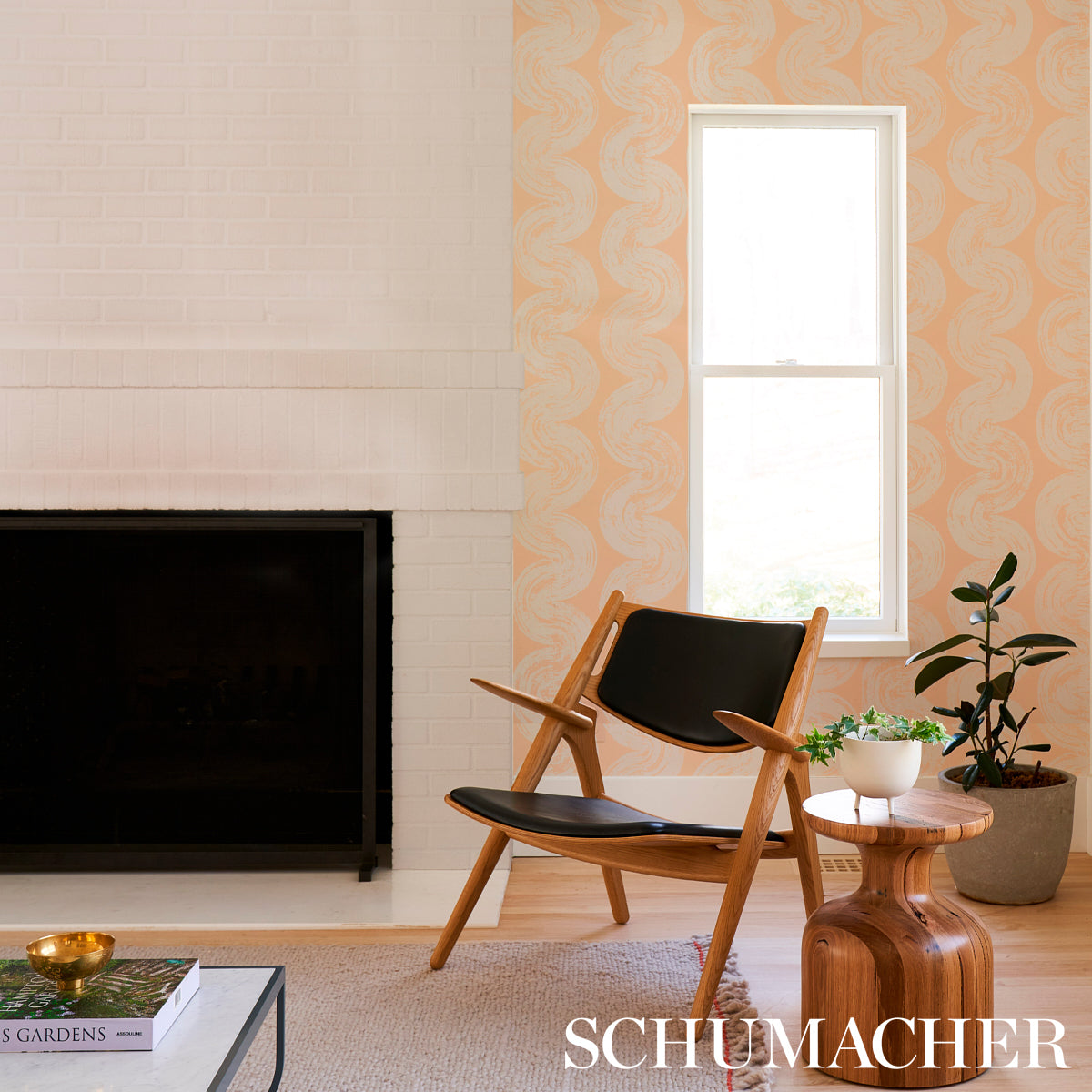 Schumacher 1975 Light Peach Wallpaper 5013673