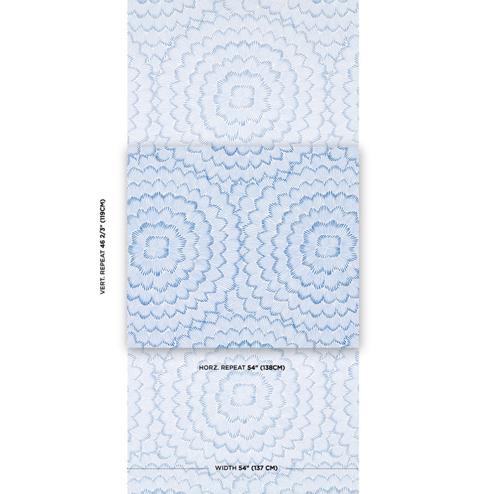 Schumacher Feather Bloom Blue Wallpaper 5013820