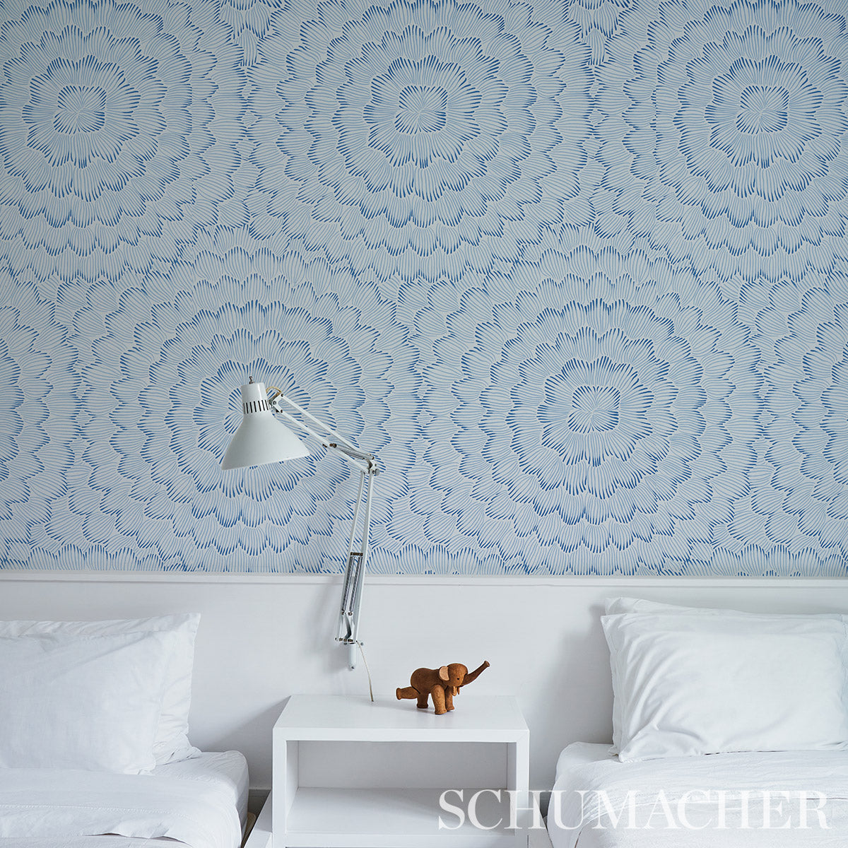 Schumacher Feather Bloom Blue Wallpaper 5013820