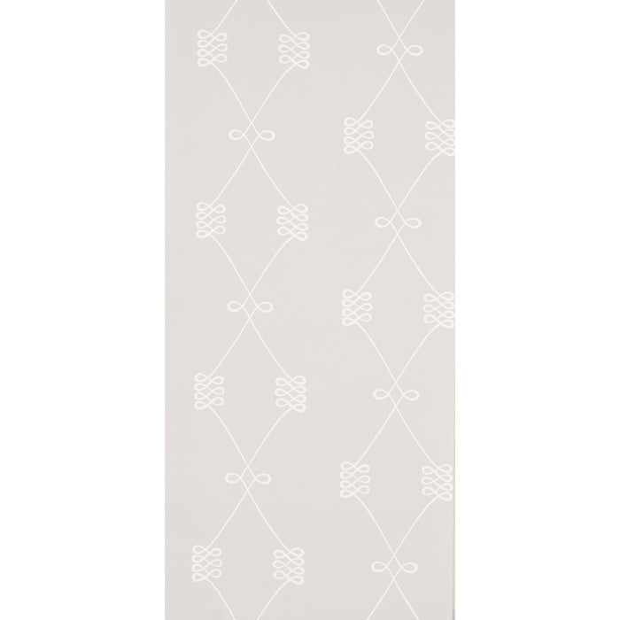 Schumacher Nicolette White On Grey Wallpaper Sample 5013831