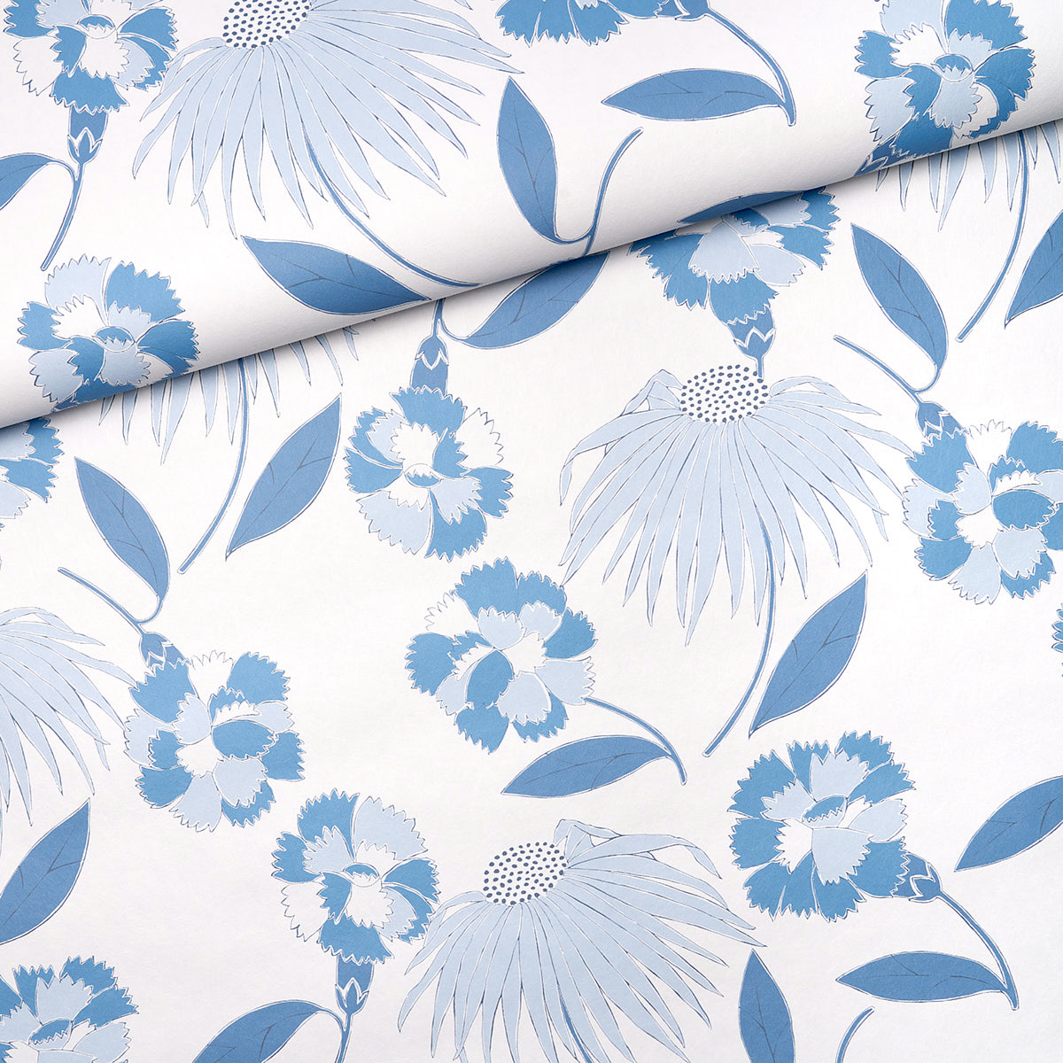 Schumacher Bouquet Toss Afternoon Blue Wallpaper 5013841