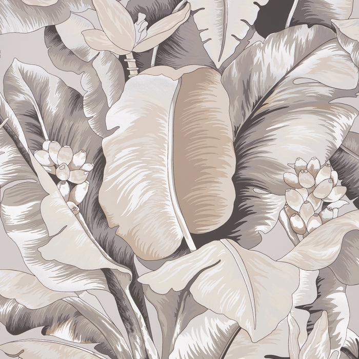 Schumacher Botanico Metallic Platinum Wallpaper 5013860