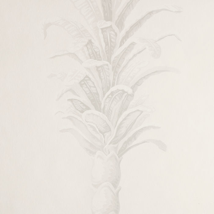 Schumacher Villa Palm Panel White/Ivory Wallpaper 5013881