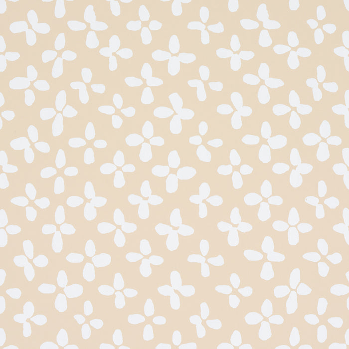 Schumacher Emerson Ivory On Beige Wallpaper Sample 5013941