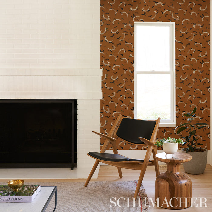 Schumacher Brushmark Gold Wallpaper 5013960