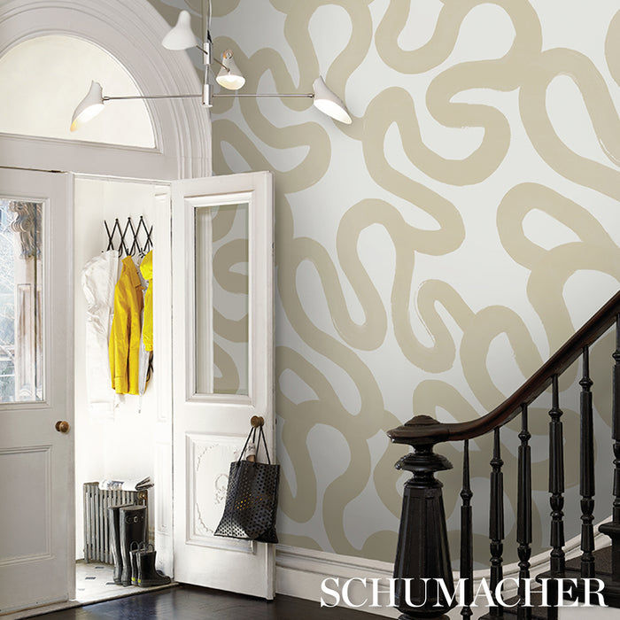 Schumacher Trace Sand Wallpaper 5013995