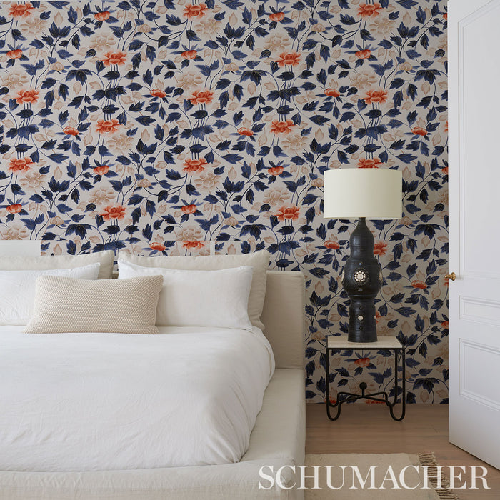 Schumacher Imari Blue Ink Wallpaper 5014050