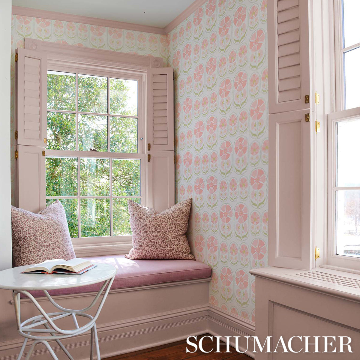 Schumacher Anjuna Floral Blush Wallpaper 5014112