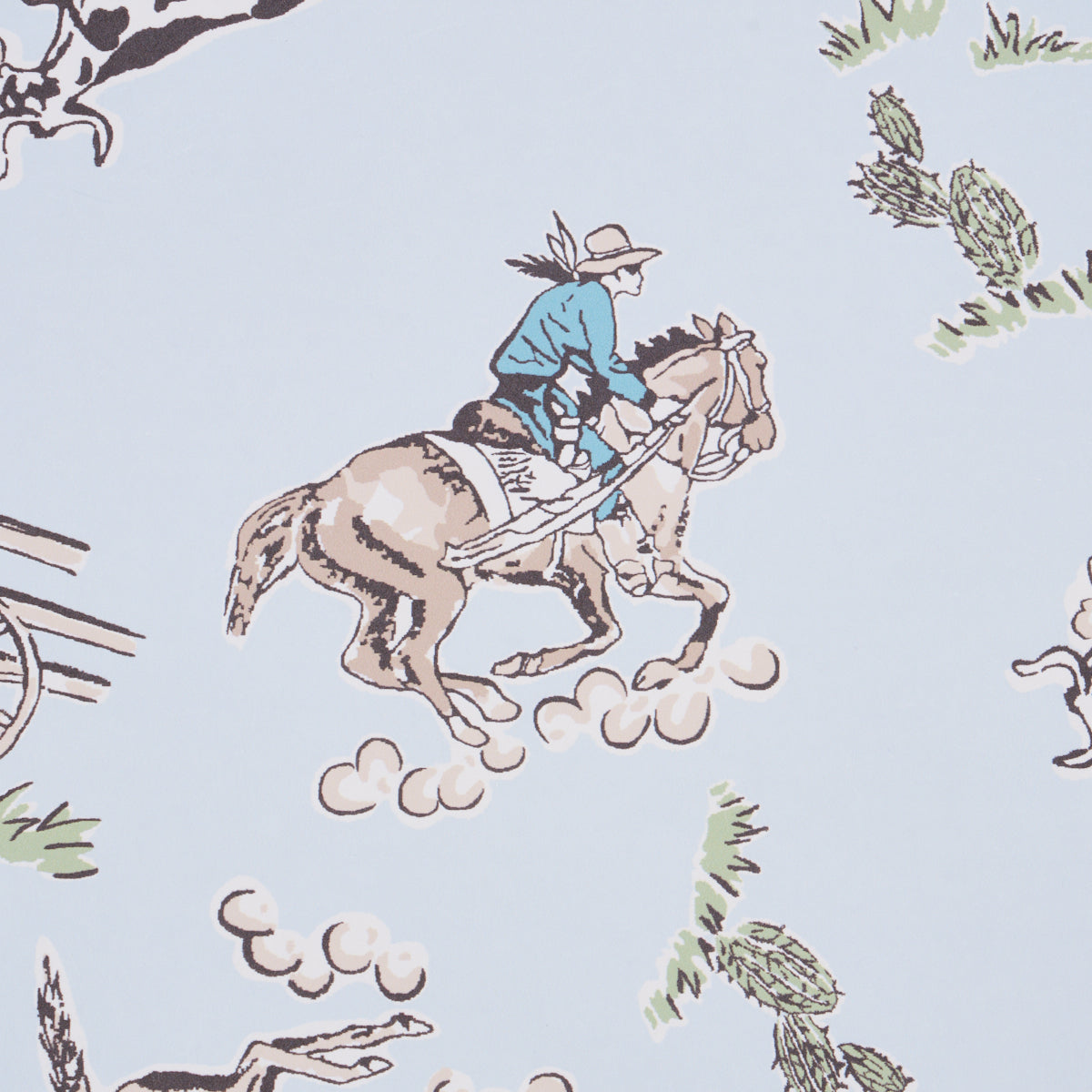 Schumacher Wild West Blue Wallpaper Sample 5014121