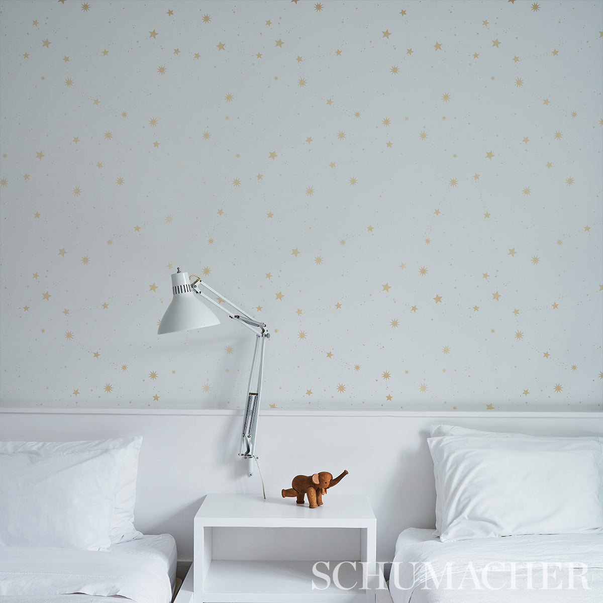 Schumacher Scattered Stars Ivory Wallpaper Sample 5014140