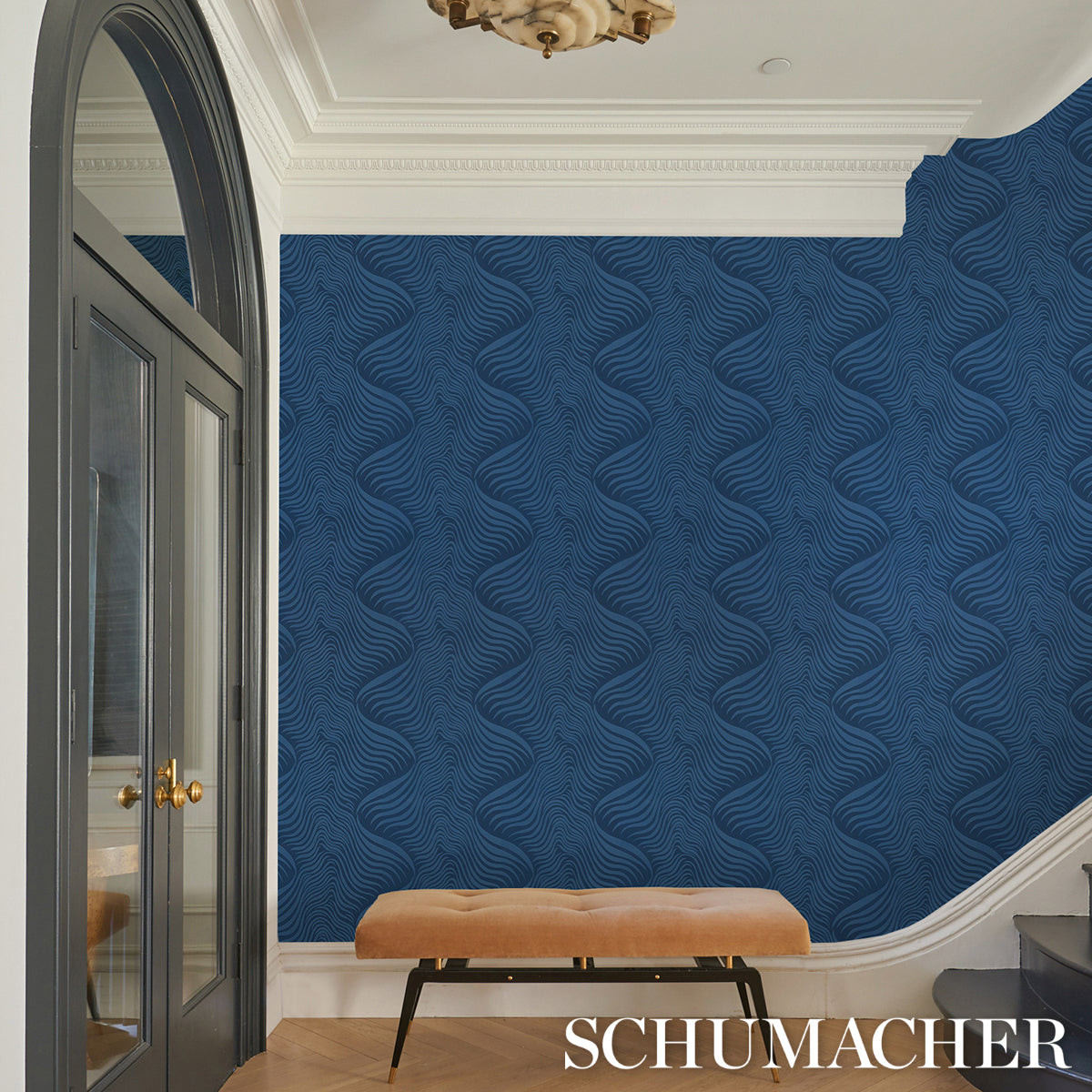 Schumacher Sauvage Navy Wallpaper 5014152