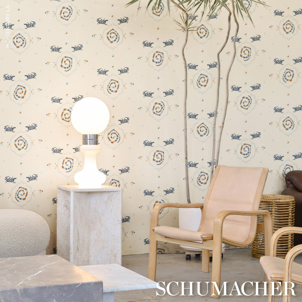 Schumacher Reptilia Warm Blue Wallpaper 5014191