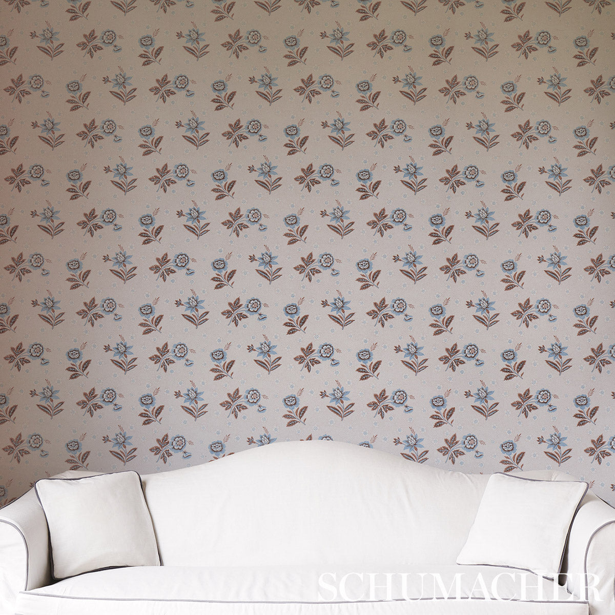 Schumacher Colline Delft & Sepia Wallpaper 5014222