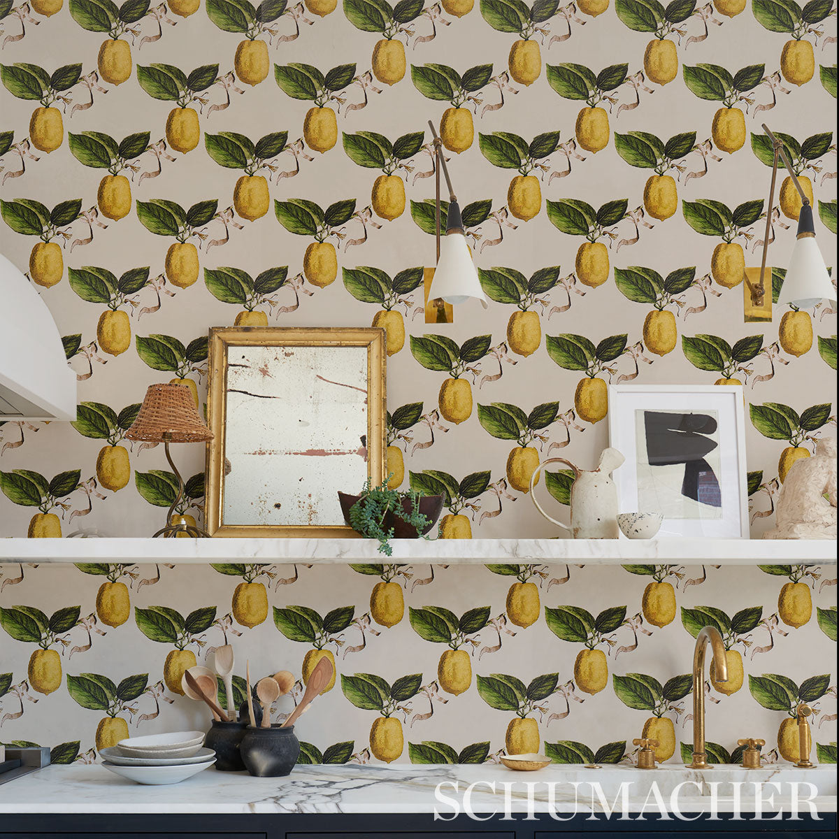 Schumacher Le Citron Natural Wallpaper 5014282